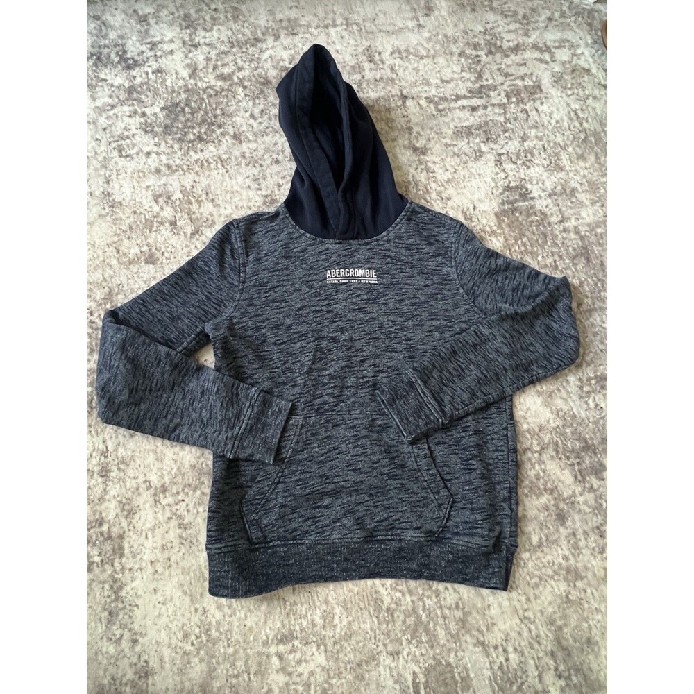 Abercrombie Kids 13/14 Hoodie Sweatshirt Gray Pullover Front Pocket Youth